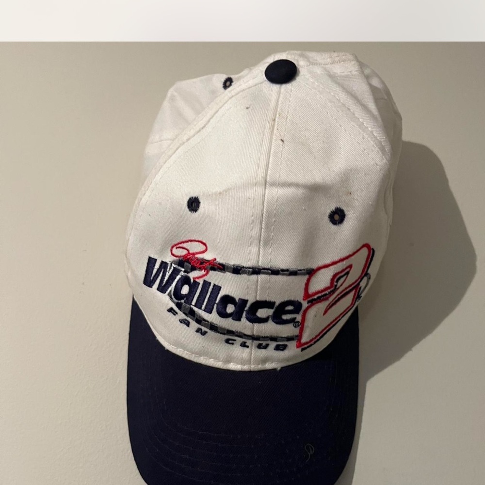 Rusty Wallace Graphic White and Black Racing Cap